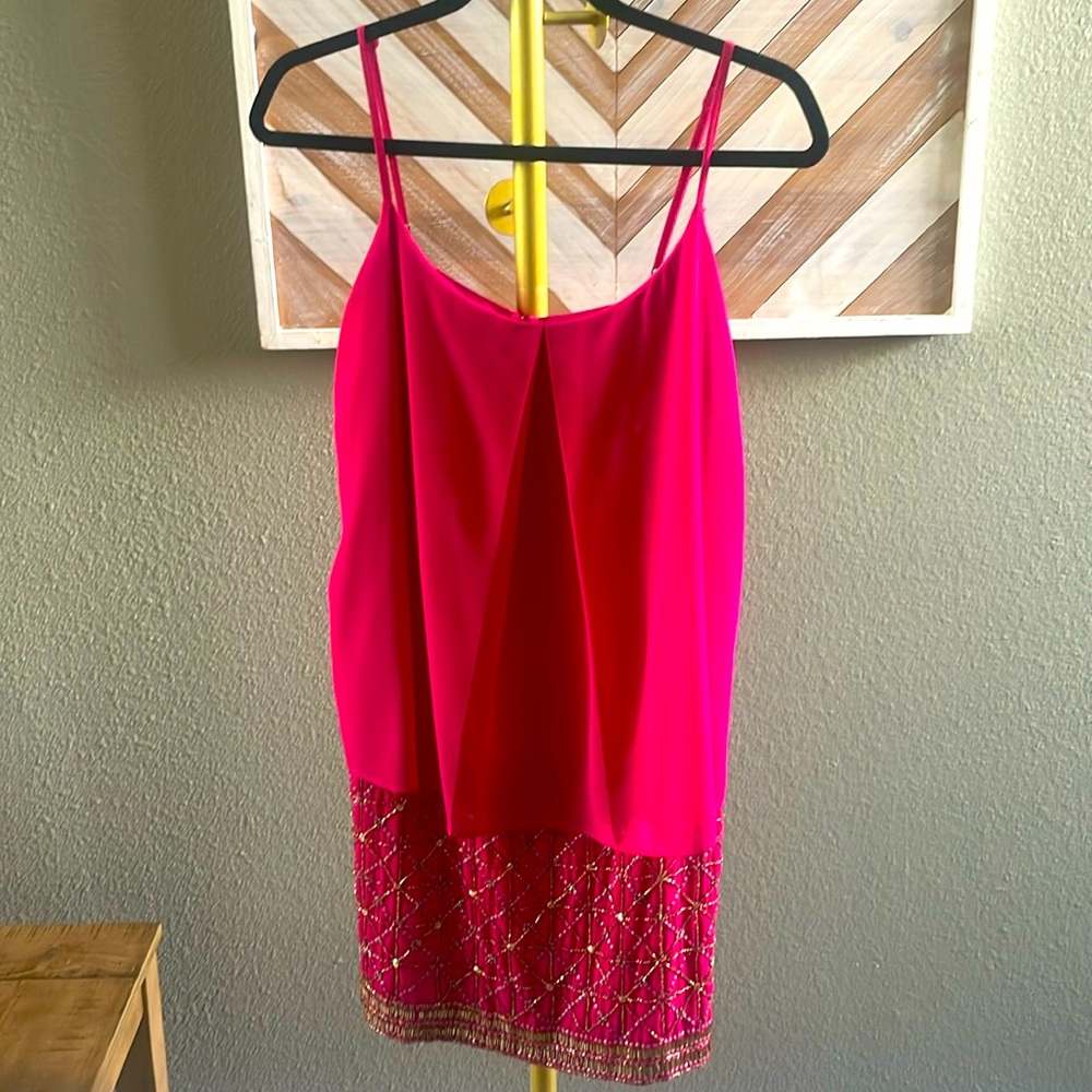 Laundry by Shelli Segal pink & gold dress